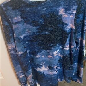 Cuddl Duds Blue and Pink Tie-Dye Long Sleeve